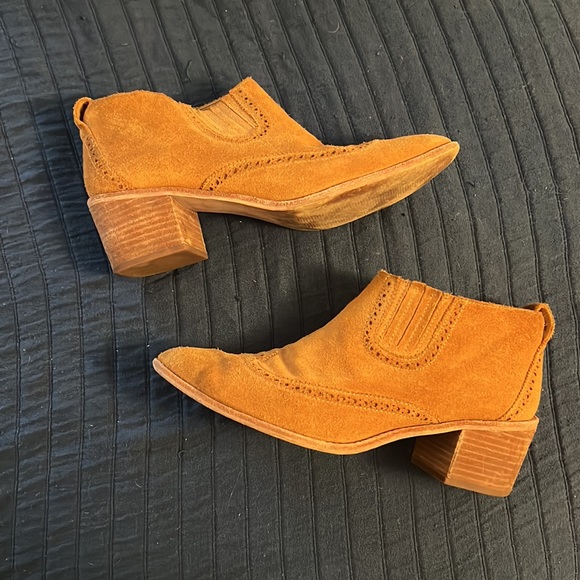 Madewell Suede Chestnut Chelsea Ankle Boots Booties - 10 - Picture 3 of 7